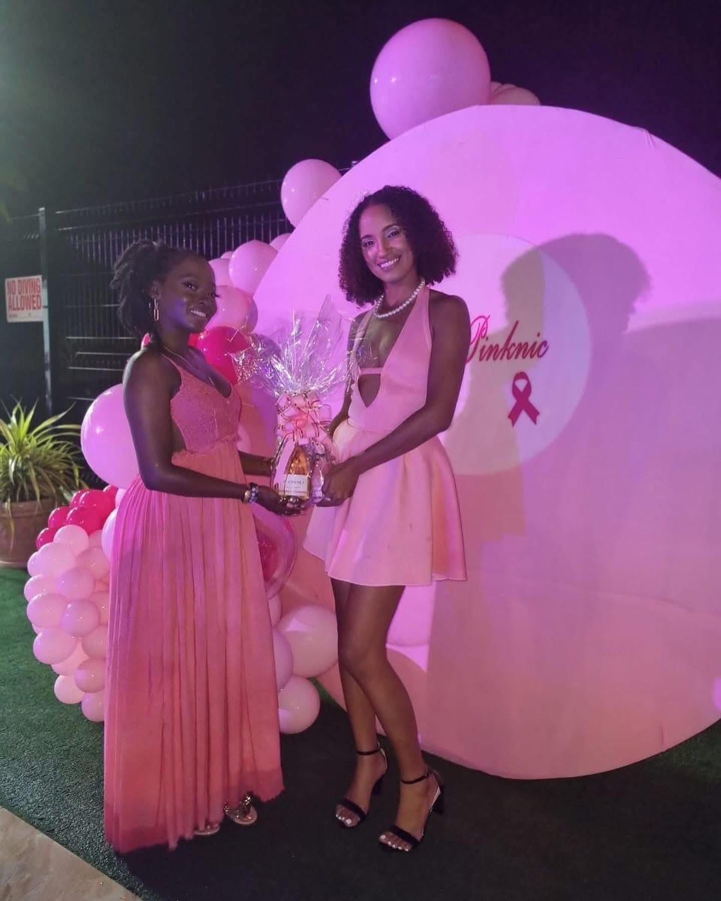 Pink themed evening celebration at the Vintage Oaks Hideaway event venue, Trinidad