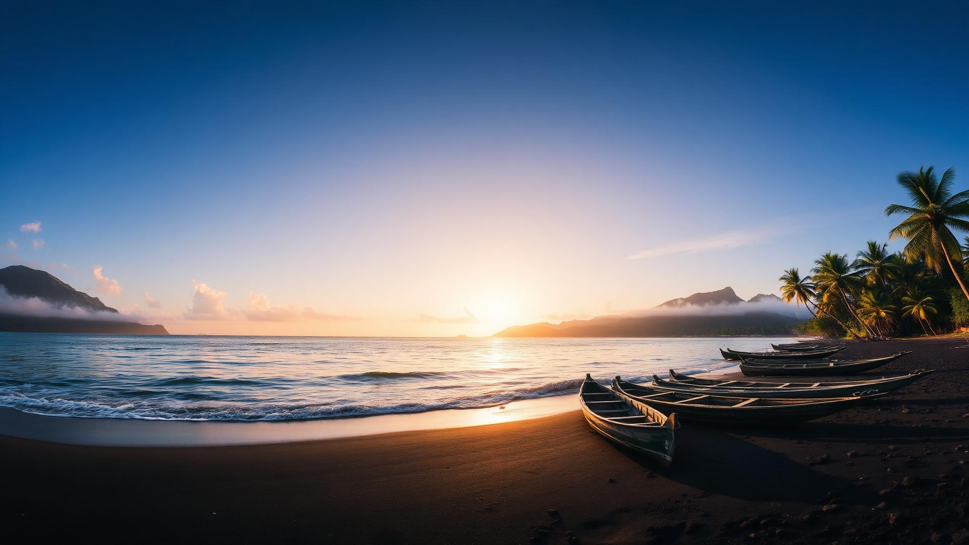 Moruga coastline at golden hour in South Trinidad